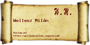 Wellesz Milán névjegykártya